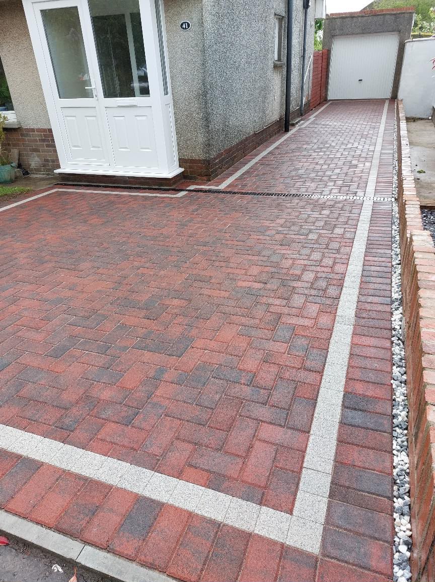 Block paved entrance path and driveway